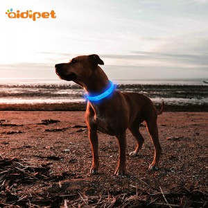 Waterproof USB recharging collar with silicone led dog collar